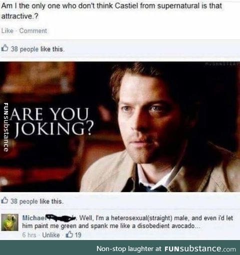 Castiel making straight men question everything since 2008