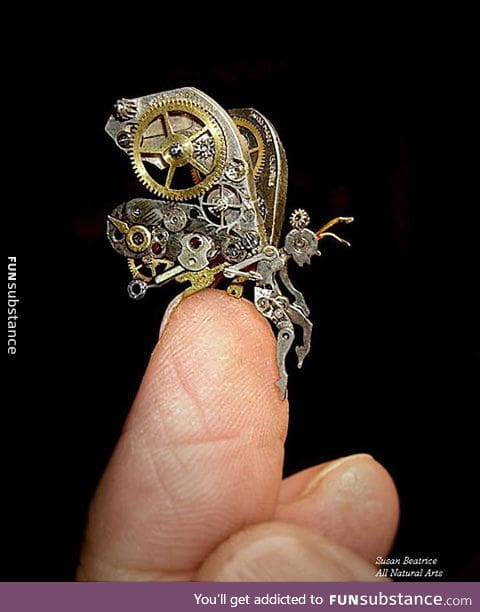 Steampunk fairy made from watch parts