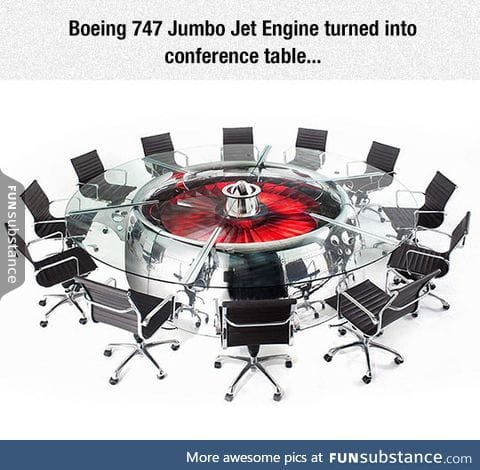 The most badass conference table made using a plane's engine