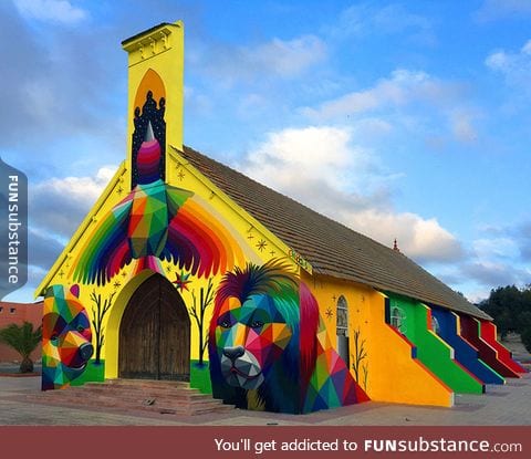 Graffiti artist turns an abandoned Moroccan church into a colorful masterpiece