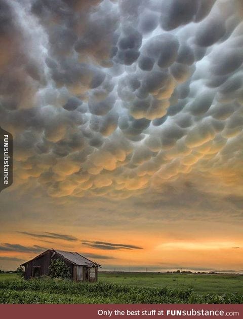 Mammatus clouds over Weir, Texas