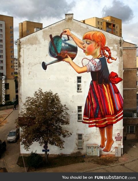 Giant mural in Poland