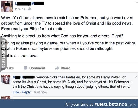 Christian rant about Pokemon Go