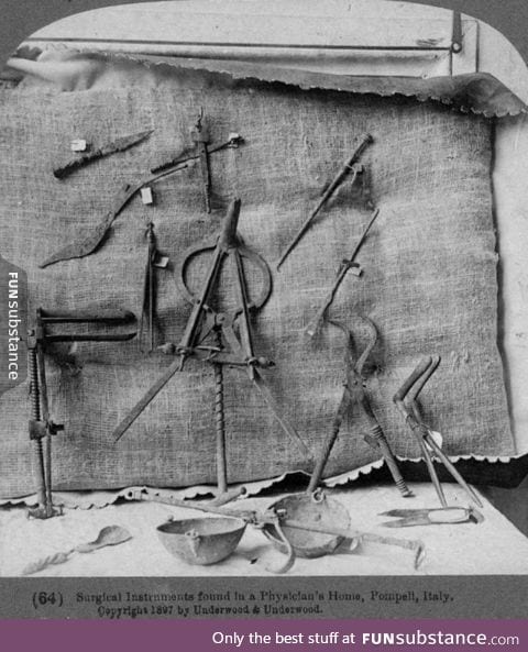 Roman surgical instruments found in a physician's home in Pompeii