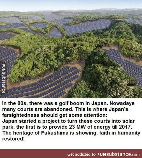 Japan is turning golf courts into solar parks. Amazing!