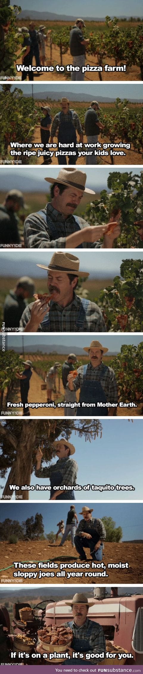 Nick offerman shows off his pizza farm