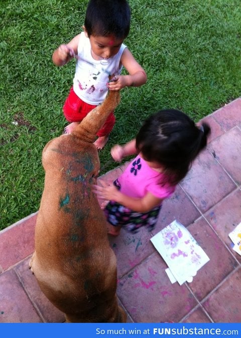 So, my sister told my nephews to paint a dog and they did