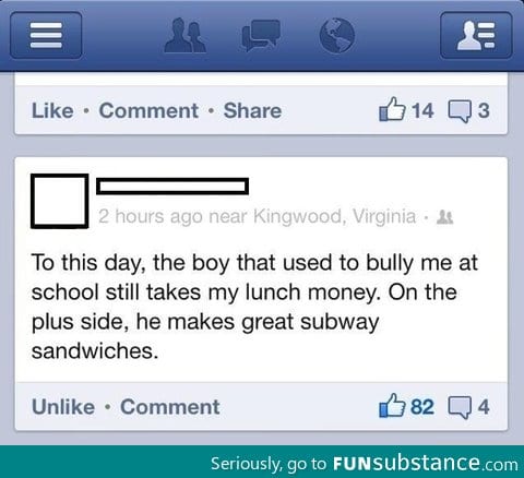 Bully still takes lunch money