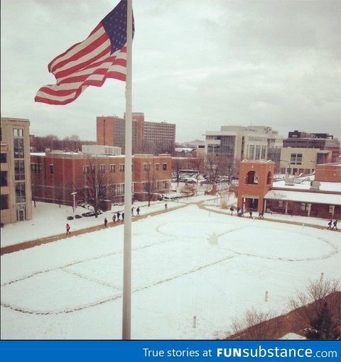 My campus is looking patriotic today