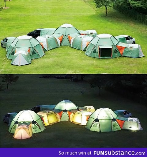 Awesome tents that zip together to form a camping fort