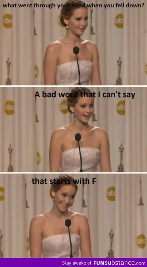 Jennifer Lawrence's Oscar accident