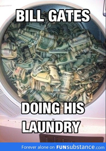 Bill Gates doing laundry