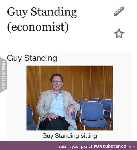 Guy Standing sitting