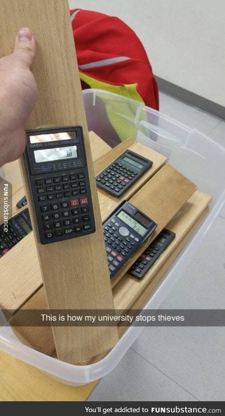 Stop people from stealing calculators