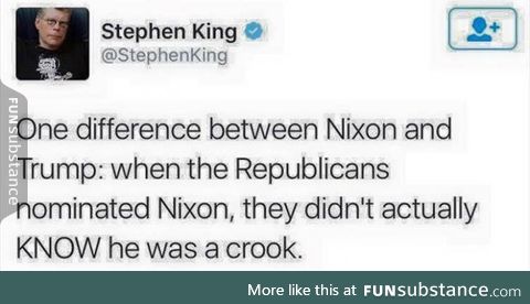 One difference between Nixon and Trump