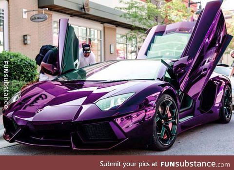 Purple lamborghini that would make prince go nuts