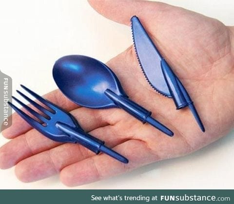 Pen cap cutlery for eating in the office