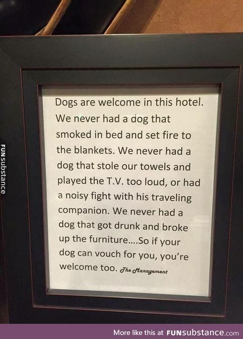 This hotels pet policy
