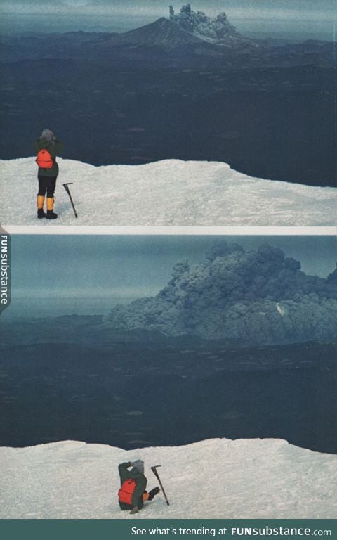 1980 Eruption of Mt. Saint Helens as viewed by climbers on nearby Mt. Adams