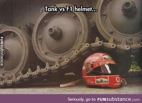 The strength of a F1 helmet