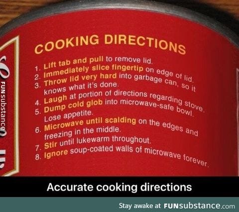 Accurate cooking instructions