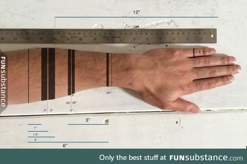 A functional tattoo concept that turns arm into a ruler
