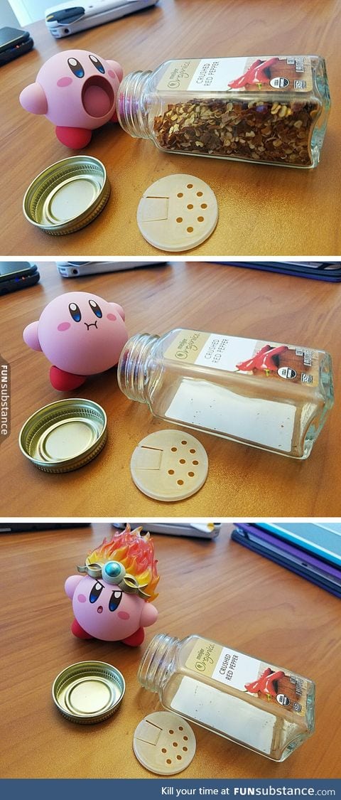 Kirby eats