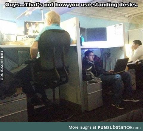 Using a standing desk