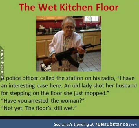 You better not walk on my wet floor..