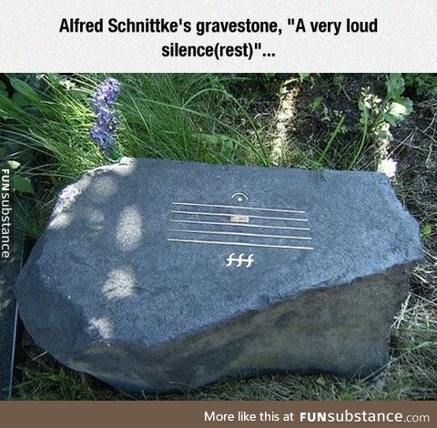 Musical joke on a gravestone