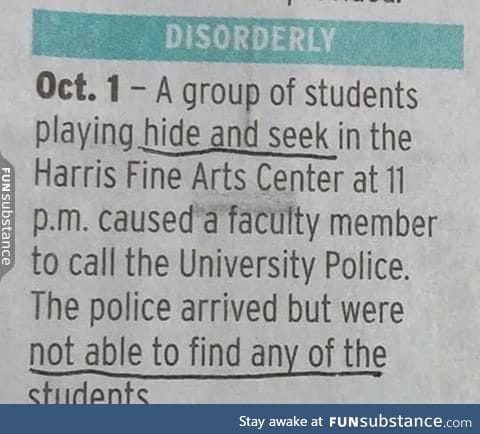 Hide and seek experts