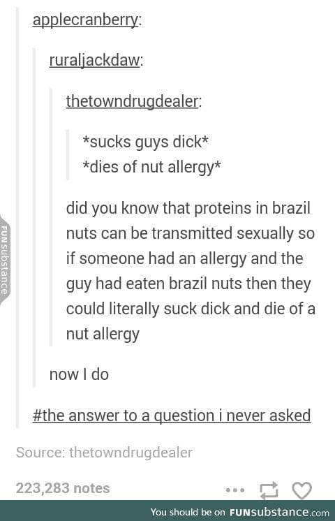 Literal nut allergy