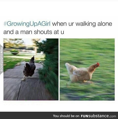 I always turn into a running chicken.