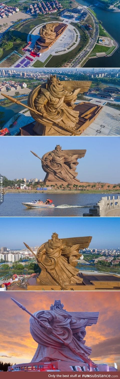 China unveils colossal 1,320-ton sculpture of Chinese God of War "Guan Yu"