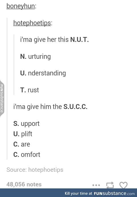 Give your partner the ol' succ n' nut