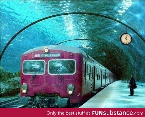 Underwater train route in Denmark