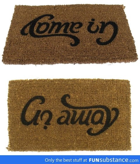 Doormat with two meanings