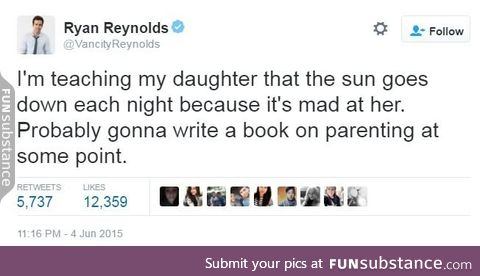 Ryan Reynolds parenting book