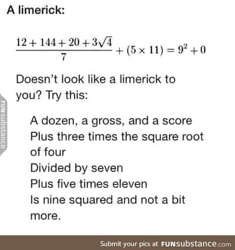 A Numerical Limerick