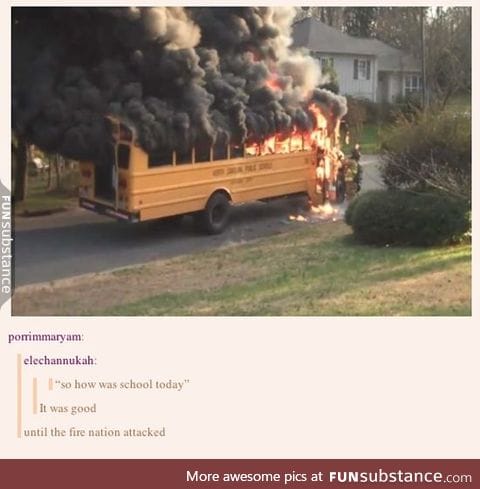 After seeing this pic, all I can imagine is the Magic School Bus caught on fire... idk why