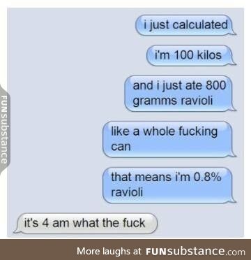 0.8 % ravioli