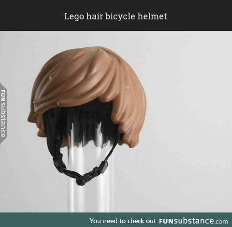 Lego hair bicycle helmet