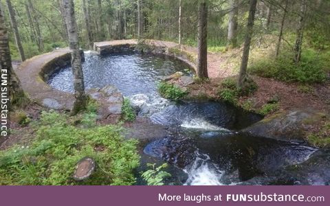 Somebody made a natural swimming pool in the forest about a century ago. Oslo, Norway