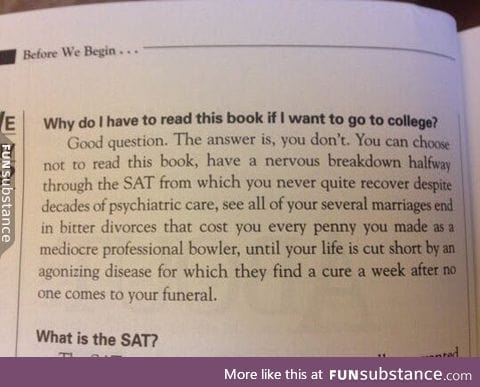 Sat books getting too real