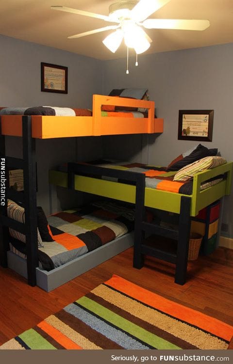 Awesome triple bunk beds