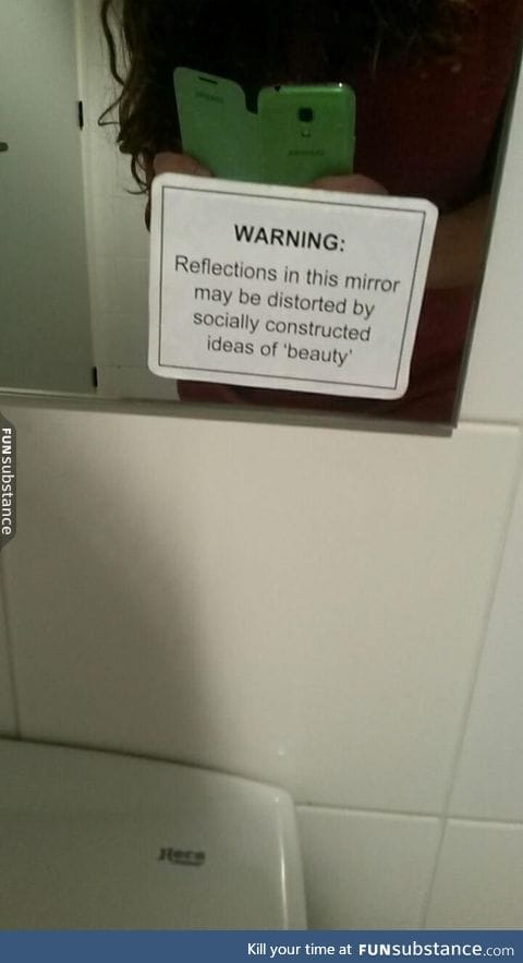 Found inside a University's girls' bathroom