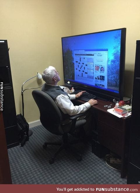 Grandpa knows how to buy a monitor