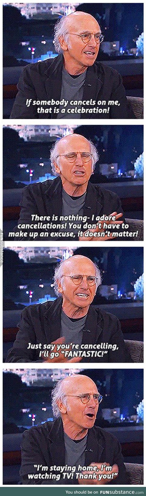 How larry david deals with cancellations