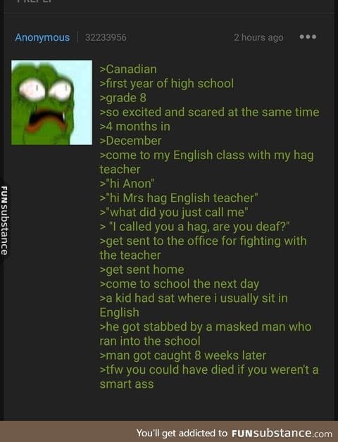 Anon goes to Canadian high school