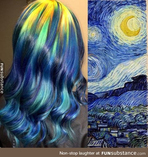 Starry night dyed hair